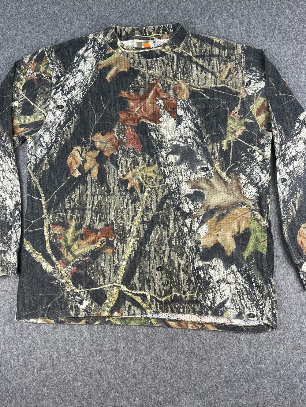 Russell Outdoors Vintage Y2K Shirt Mens L Mossy Oak Breakup Camo Mesh